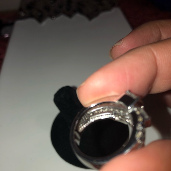 RSC sterling 3 clear stone ring w/stone bands, s 6 - Picture 3 of 6